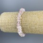 Bracelet en quartz rose éclats 9×4 mm, longueur 18 cm, élastique