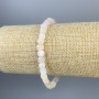 Bracelet en morganite facettée, cube 5×5 mm, longueur environ 18 cm, extensible