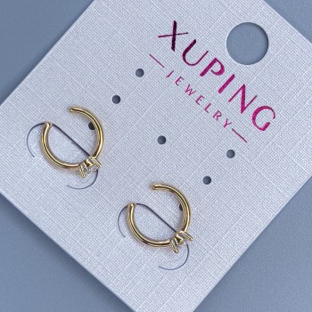 Calotte Xuping avec cristal blanc, diamètre 10×2 mm ± Dorure 18K