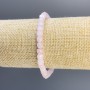 Bracelet en kunzite facettée, cubes, diamètre environ 6 mm, longueur 18 cm, élastique