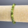 Bracelet en jadeïte facettée, billes de 6 mm, longueur 18 cm, élastique