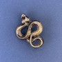 Broche-pendantif Serpent couleur bronze doré métal 40×31 mm +