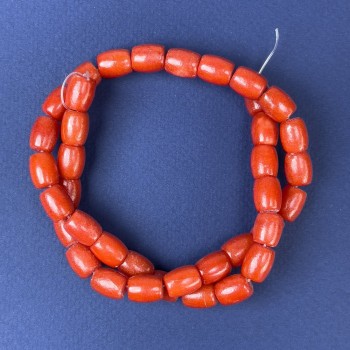 Perles barillet en corail orange, diamètre 10×8 mm ± sur fil, longueur 39 cm+