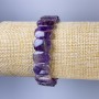 Bracelet en améthyste maillons, diamètre 14×10 mm ±, longueur 18 cm ±, élastique