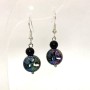 Boucles d'oreilles en hématite et agate, 38 mm+