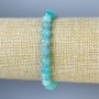 Bracelet en amazonite facettée, boules d'environ 7 mm, longueur 18 cm ±, élastique
