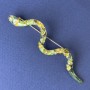 Broche Serpent vert émaillé, strass, métal doré 82 × 23 mm+