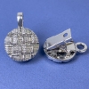 Pince-broche noir argenté pour cardigan, diamètre 20 mm ±, longueur 52 mm+