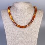 Collier en agate cylindrique, diamètre 16×8 mm ±, longueur 45 cm ±, avec fermoir