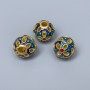 Perle cloisonnée Pandora bleu-turquoise
