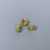 Perle cloisonnée verte rondelle émail vert, diamètre 6x3 mm ± trou, diamètre 2,8 mm, couleur dorée du métal, 1 pièce