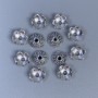 Capuchon de perle, couleur argent, diamètre 8 × 3 × 1 mm, ouverture d'environ 1,5 mm, conditionnement 50 pièces