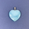 Pendentif «Cœur» en aigue-marine teintée 25 × 25 × 8 × 30 mm+