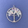 Pendentif Arbre de vie en fluorite, pierre naturelle 31×36 mm+