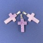 Pendentif Croix en lépidolite naturelle, 20 × 14 × 5 × 28 mm +