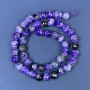 Perles d'agate sur fil, boules facettées, diamètre 8 mm, longueur 36 cm