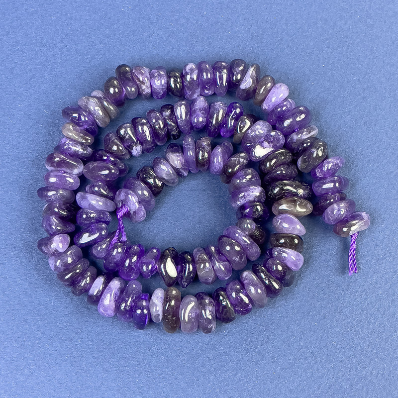 Perles d'améthyste éclatées 10×4 mm sur fil, longueur 40 cm+