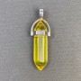 Pendentif hexagonal en verre jaune — boule de cristal 8×31×41 mm+
