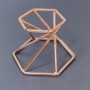 Support pour boule souvenir couleur cuivre, dimensions environ 40×38×55 mm+
