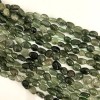 Perles sur fil en quartz rutile poilu, facettées, diamètre environ 8×6 mm, longueur environ 40 cm