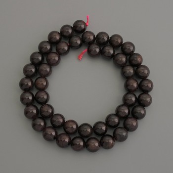 Perles de grenat - boule lisse 8,5 mm sur fil, longueur d'environ 40 cm ±