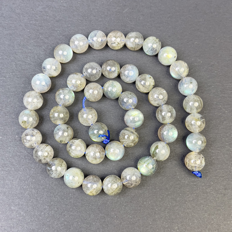 Perles de labradorite lisses 8,5 mm sur fil