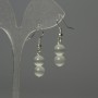 Boucles d'oreilles œil de chat gris clair, boules de 8 mm ±
