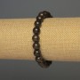 Bracelet en bronzite, billes lisses, diamètre 8 mm ±, longueur environ 18 cm ±, élastique