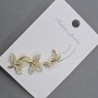 Cuff d'oreille doré en métal 14×38 mm ± strass blancs