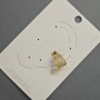 Boucle d'oreille-puce caf en métal doré, 10x14 mm ± strass blancs