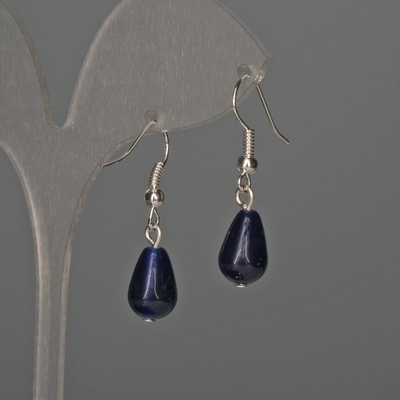 Boucles d'oreilles en quartz teinté 8×12 mm ±, longueur environ 32 mm