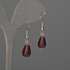 Boucles d'oreilles en quartz teinté rose 8×12 mm±, longueur 32 mm±