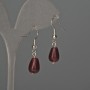 Boucles d'oreilles en quartz teinté rose 8×12 mm±, longueur 32 mm±