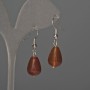 Boucles d'oreilles en cornaline, forme goutte, 10 × 15 mm ±, longueur 35 mm ±