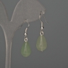 Boucles d'oreilles Jade goutte 10×15 mm+-, longueur 35 mm+-,
