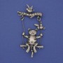 Broche chat argenté en métal 62×33 mm+