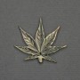 Pendentif-feuille avec nacre verte, 26×30×2 mm ± métal doré