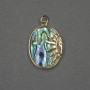 Pendentif «Soleil» avec incrustation d'haliotis 17×20×24×3 mm ± métal doré