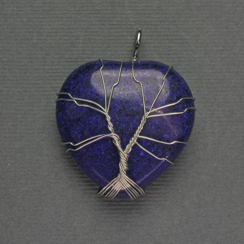 Pendentif Cœur en lapis-lazuli, monté sur argent