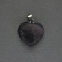 Pendentif Cœur en Améthyste 20×20×25 mm ± métal argenté