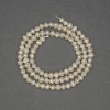 Perles ovales blanches d'eau douce sur fil, diamètre 4 x 3,5 mm ± sur fil, longueur 36 cm ±