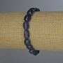 Bracelet en lapis-lazuli, perles galetées, diamètre environ 10×7 mm, longueur 18 cm ± élastique