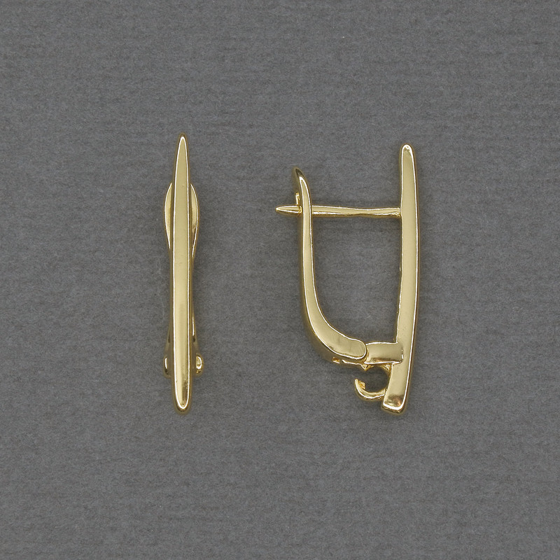Crochets pour boucles d'oreilles en métal doré 22×2 mm - paire