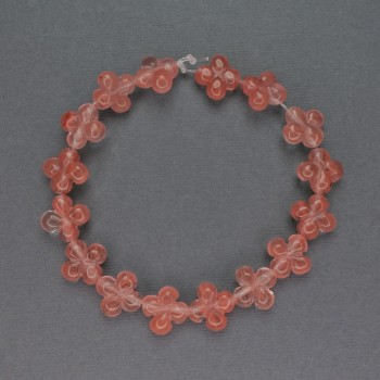 Perles de calcédoine naturelle en forme de trèfle à quatre feuilles, diamètre 13×13 mm ±, longueur environ 20 cm