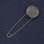 Broche-épingle «Monnaie» 23 × 76 mm ± métal argenté