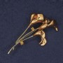 Broche Kala strass émail brun et métal doré 35 × 60 mm +