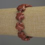 Bracelet jaspe rouge en forme de fleur, diamètre 15 mm ±, perles 3 mm ±, longueur 18 mm ±, élastique