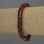 Bracelet en cornaline cylindrique, diamètre 15×8 mm, longueur 18 cm, élastique