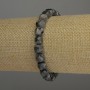 Bracelet en larvikite, cubes facettés de 7 mm de côté, longueur 18 cm, élastique