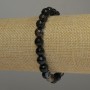 Bracelet en agate facettée, perles de 8 mm, longueur 18 cm, élastique